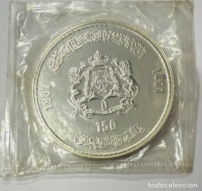 Monedas antiguas de &Aacute;frica: MARRUECOS 150 DIRHAMS 1401 / 1981 - Foto 2