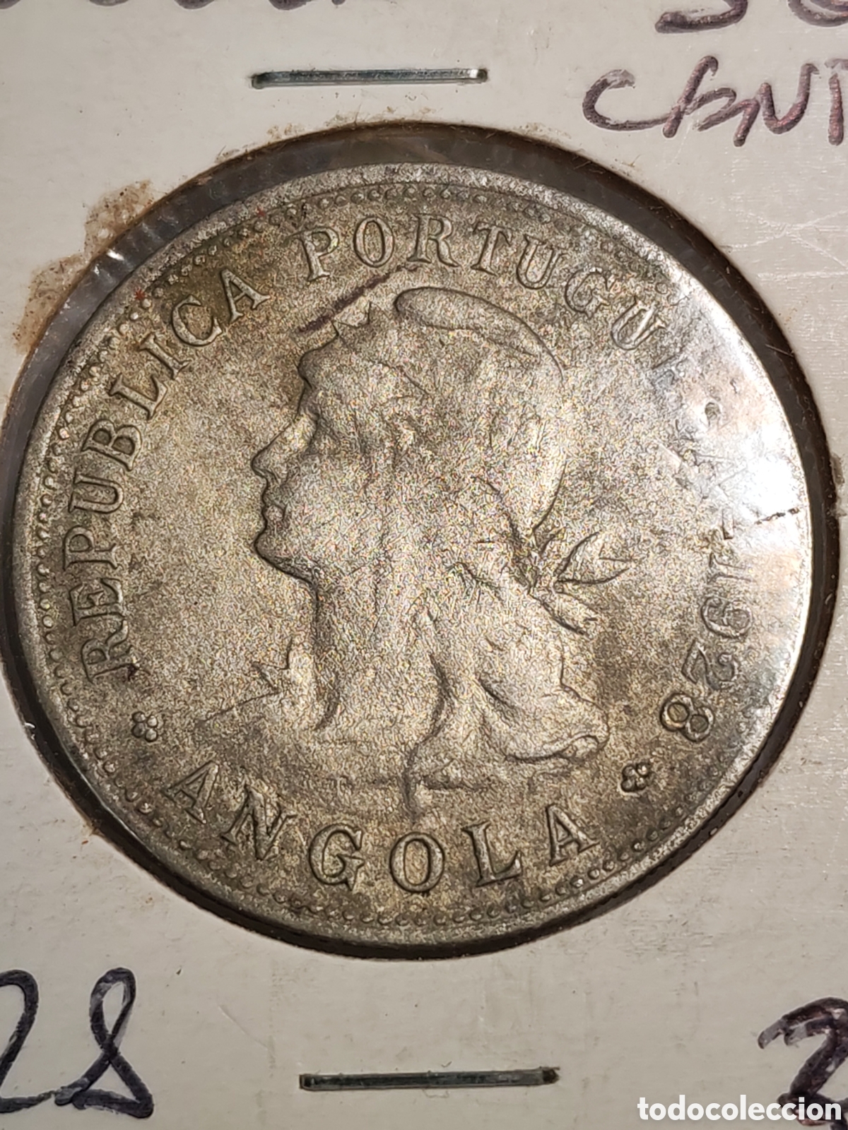 Monedas antiguas de &Aacute;frica: Angola. 50 centavos. 1928. - Foto 3
