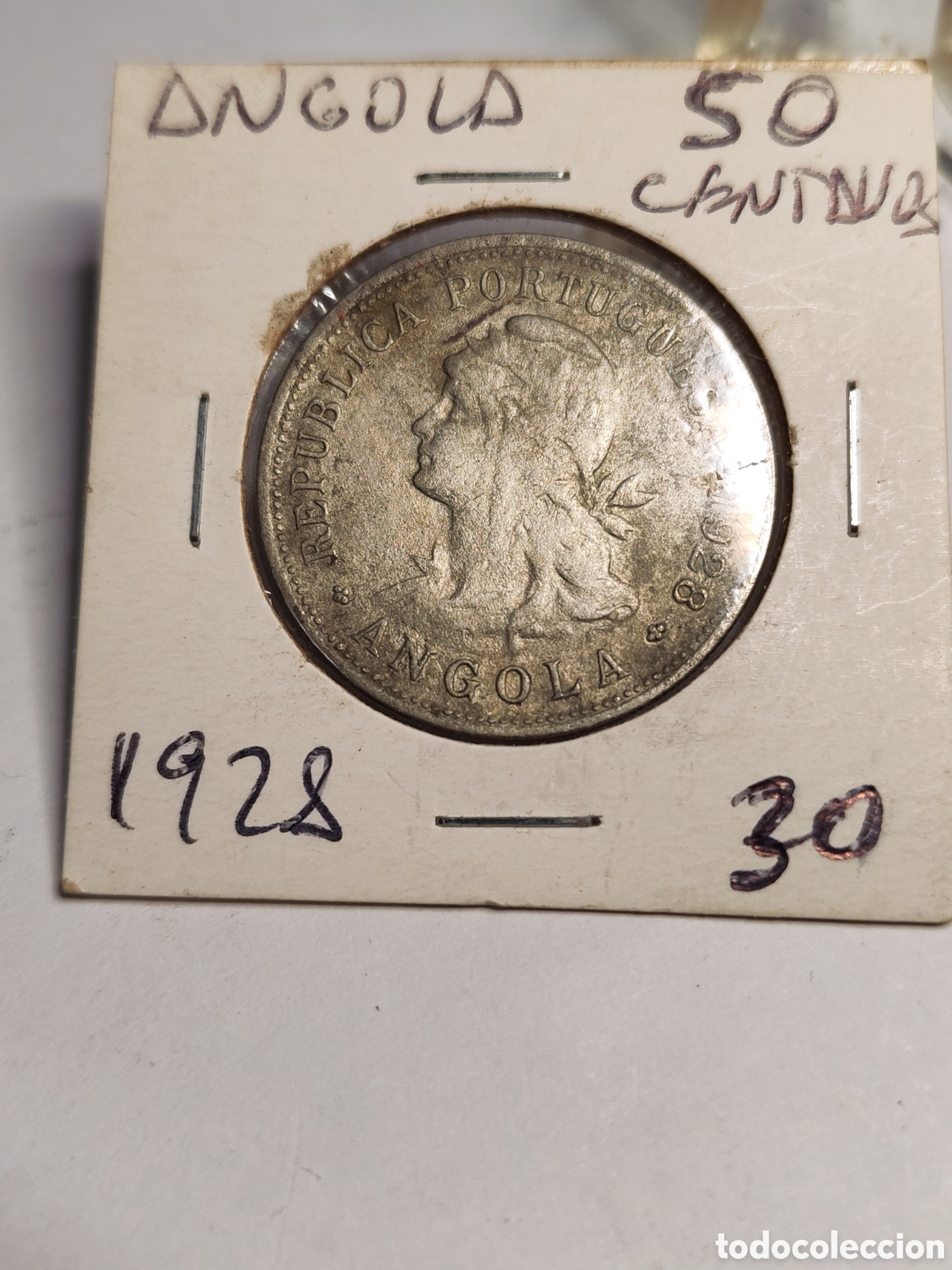 Monedas antiguas de &Aacute;frica: Angola. 50 centavos. 1928. - Foto 1