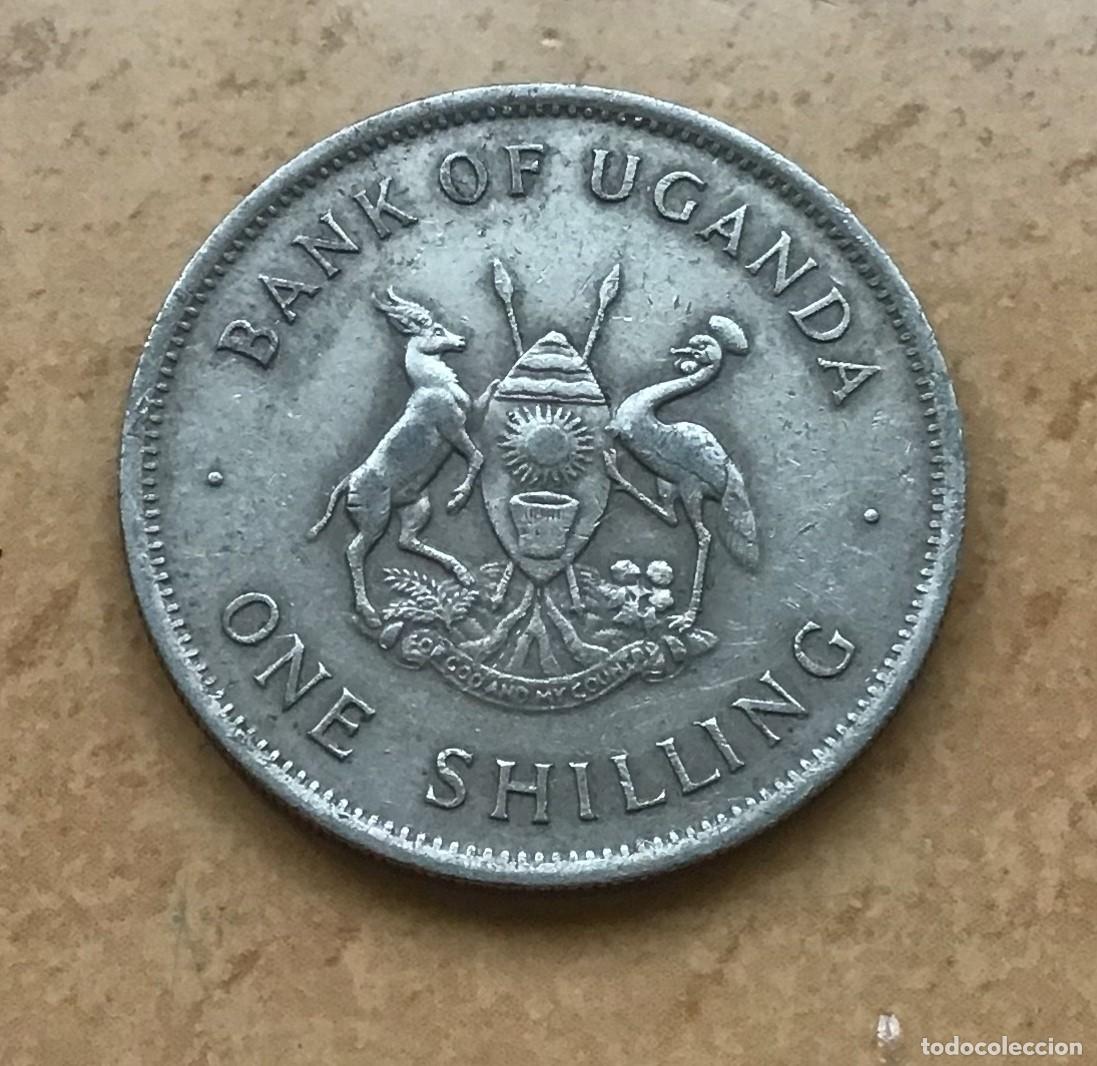 Monedas antiguas de &Aacute;frica: 1 chel&iacute;n de Uganda. A&ntilde;o 1976 - Foto 2