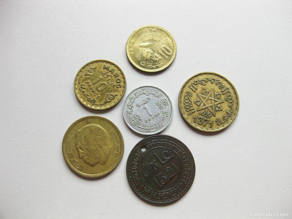 Monedas antiguas de &Aacute;frica: 6 MONEDAS DE MARRUECOS - Foto 1