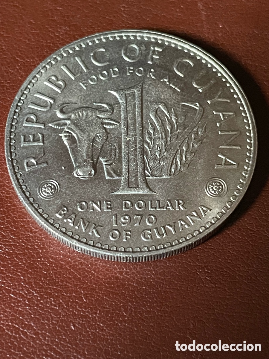 Monedas antiguas de &Aacute;frica: Moneda Guyana 1 d&oacute;lar - Foto 1