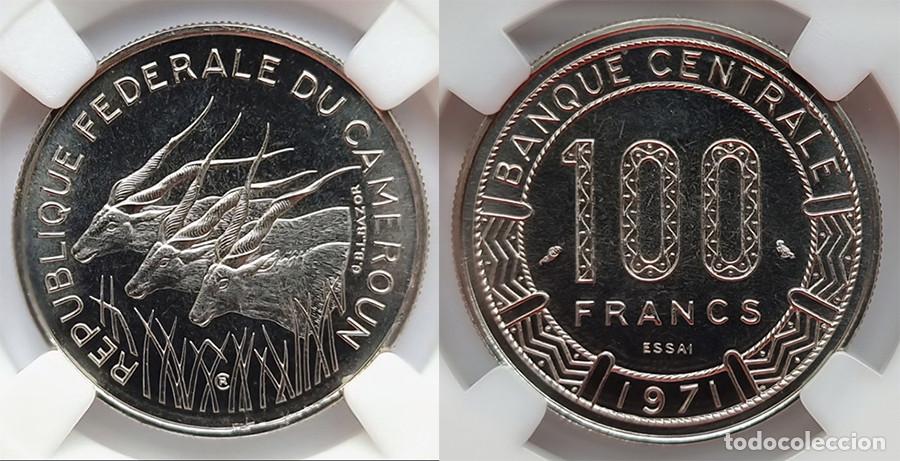 Alte M&uuml;nzen aus Afrika: CAMER&Uacute;N - 100 FRANCOS - 1971 - PRUEBA - N&Iacute;QUEL - ACU&Ntilde;ACI&Oacute;N DE 1500 UNIDADES