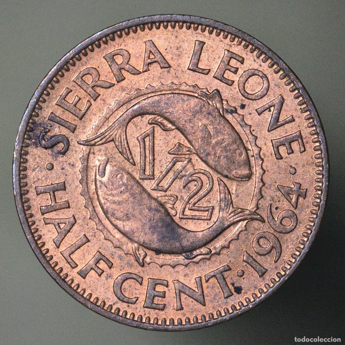 Monedas antiguas de &Aacute;frica: Half Cent 1964 Sierra Leona - Foto 2