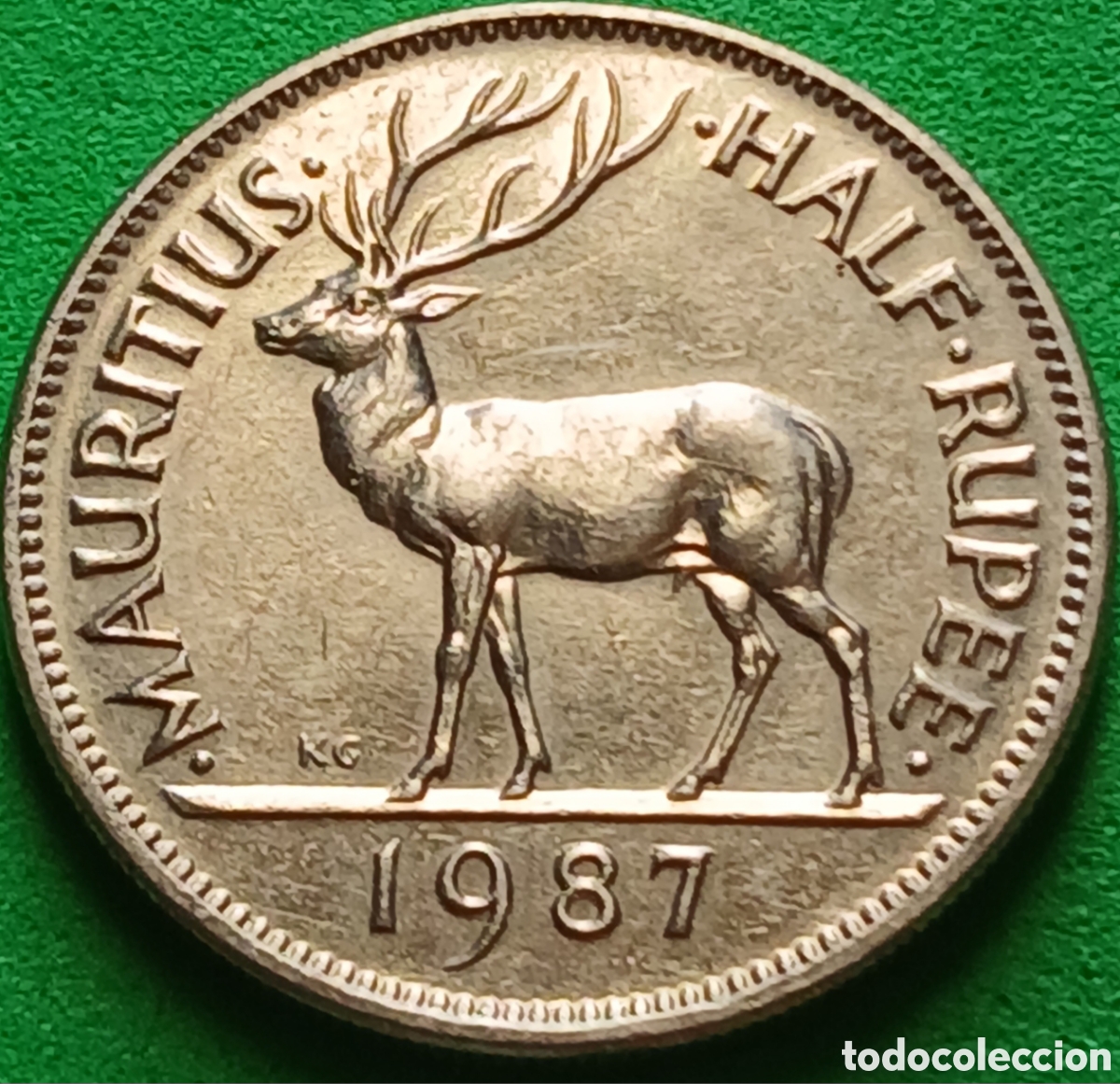 Monedas antiguas de &Aacute;frica: Mauricio half rupee 1987 km#54