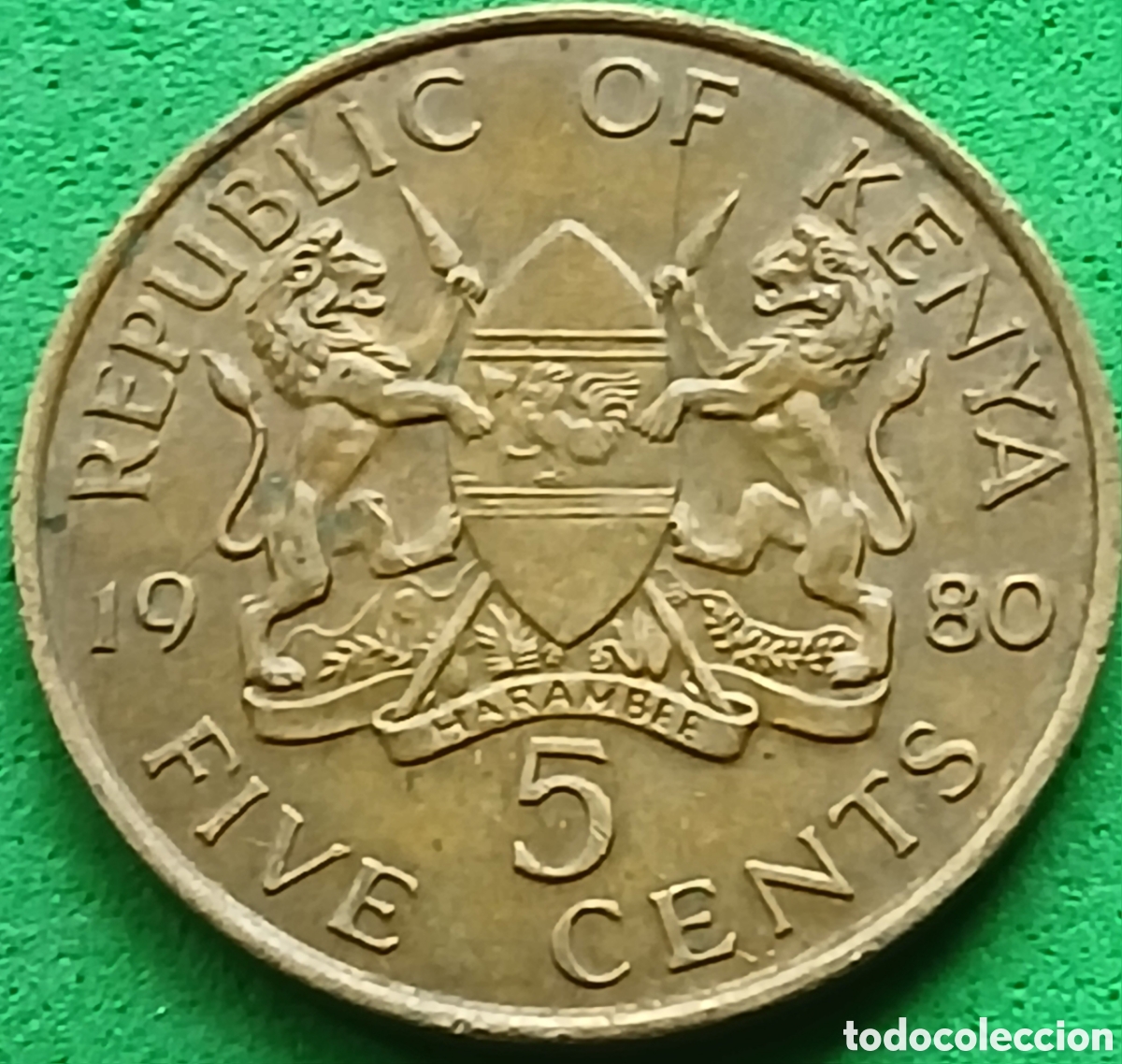 Alte M&uuml;nzen aus Afrika: Kenya five cents 1980 km#17