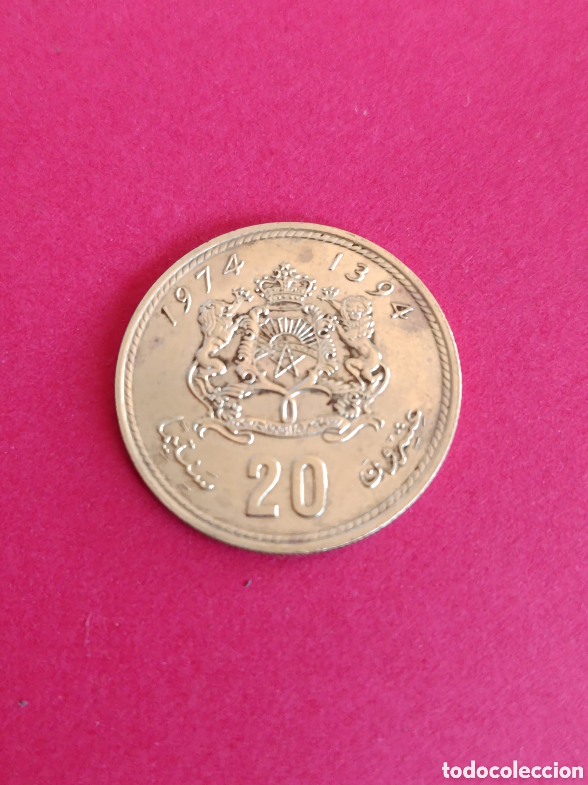 Monedas antiguas de &Aacute;frica: MARRUECOS. 20 C&Eacute;NTIMOS DE 1974. - Foto 2
