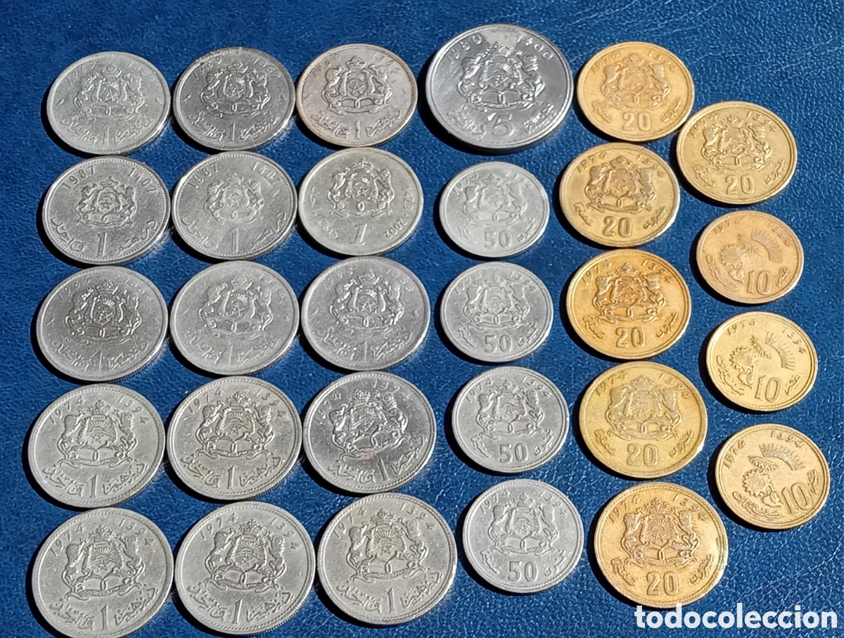Monedas antiguas de &Aacute;frica: LOTE 29 MONEDAS MARRUECOS DIRHAM