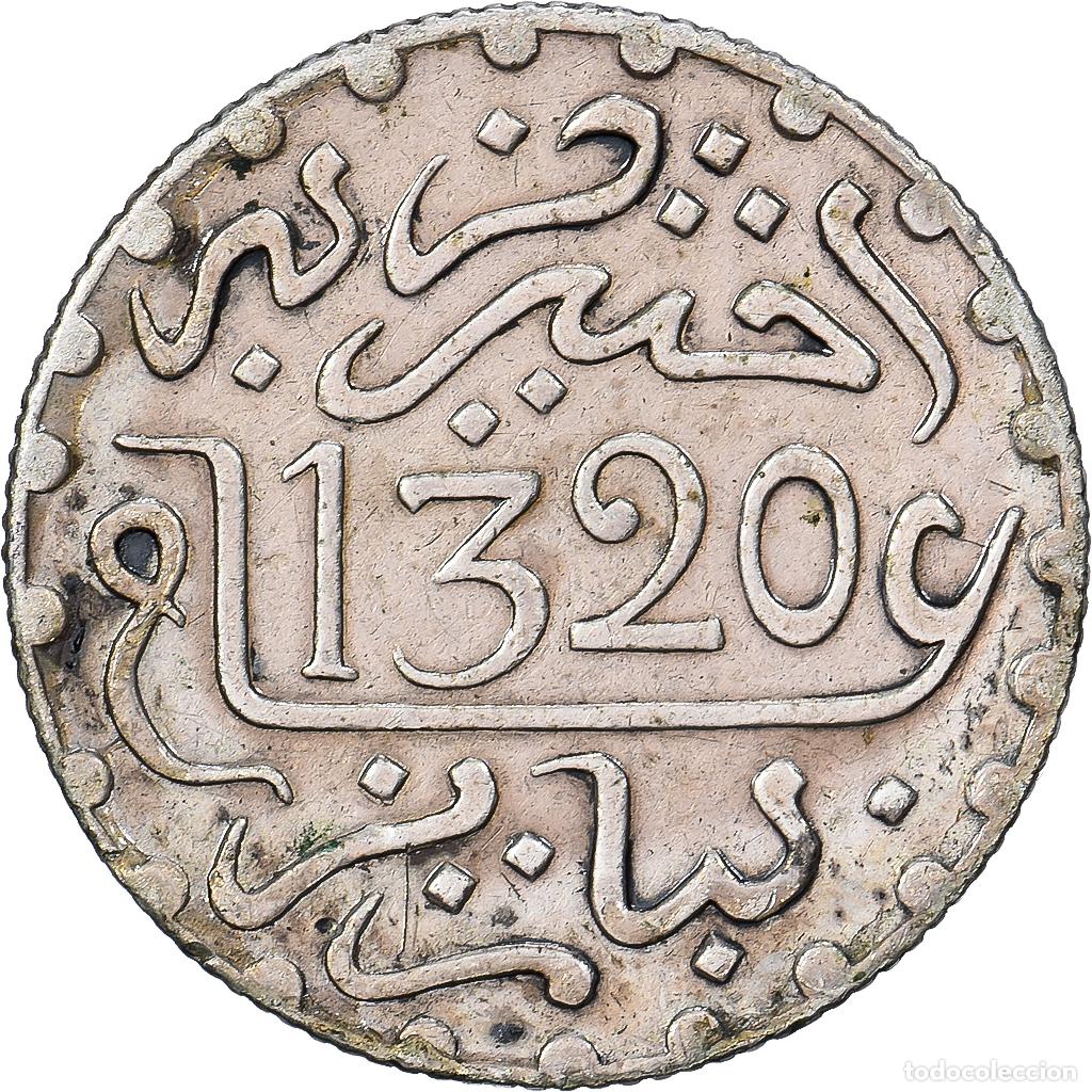 Monedas antiguas de &Aacute;frica: [#1512793] Marruecos, 'Abd al-Aziz, 1/20 Rial, 1/2 Dirham, 1320, London, Plata, BC+