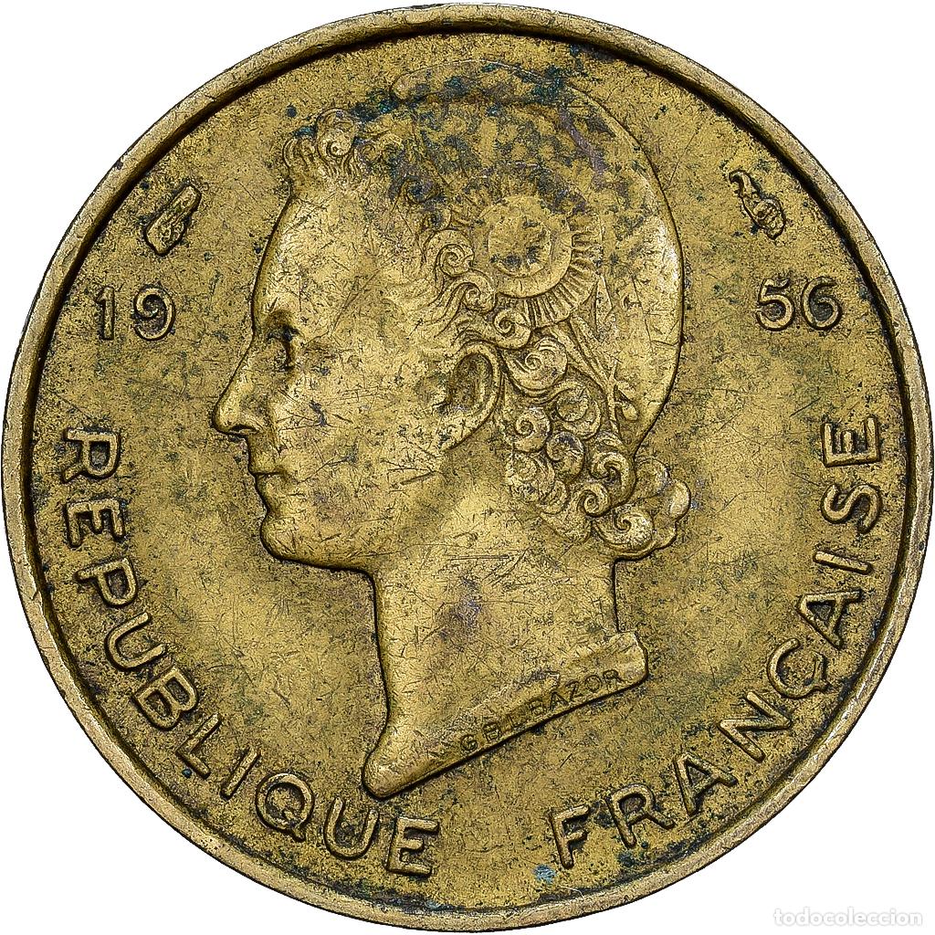 Monedas antiguas de &Aacute;frica: [#1512967] &Aacute;frica oriental francesa, 5 Francs, 1956, Aluminio - bronce, BC+, KM:5