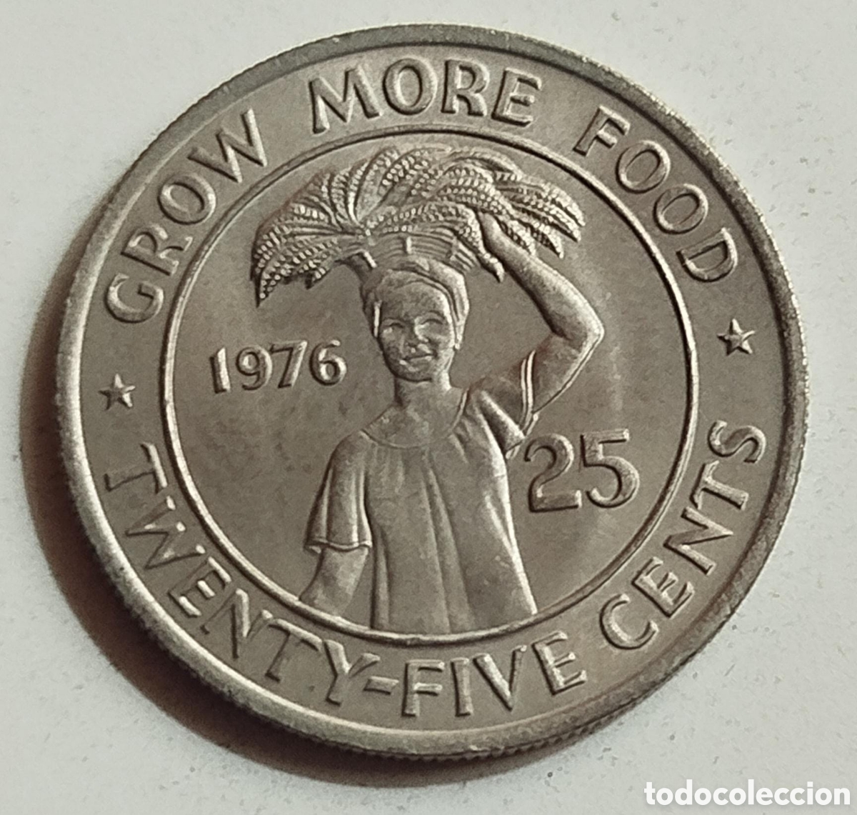 Monedas antiguas de &Aacute;frica: MONEDA 25 CENTAVOS LIBERIA 1976 FAO