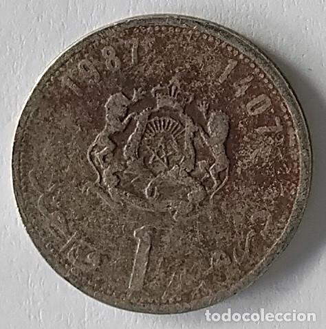 Monedas antiguas de &Aacute;frica: MARRUECOS 1 Dirham 1987 - Foto 2