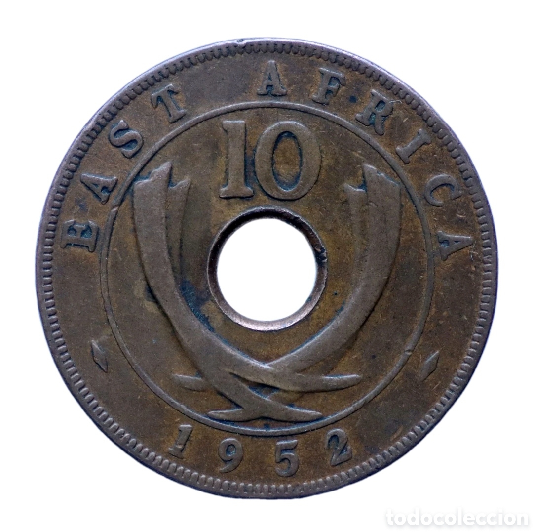 Monedas antiguas de &Aacute;frica: &nbsp;10 Centavos 1952 de &Aacute;frica Oriental&nbsp;Jorge VI