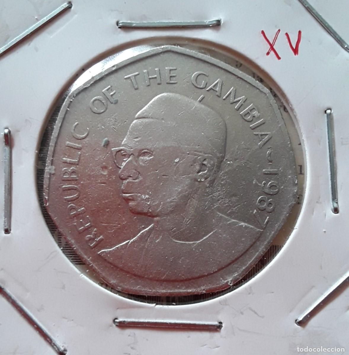 Alte M&uuml;nzen aus Afrika: MONEDA REPUBLIC OF THE GAMBIA 1987 - 1 DALASI