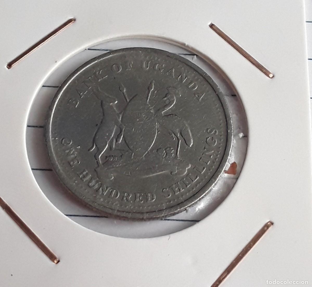 Monedas antiguas de &Aacute;frica: Moneda de 100 Shillings de Uganda 1998 - Foto 2