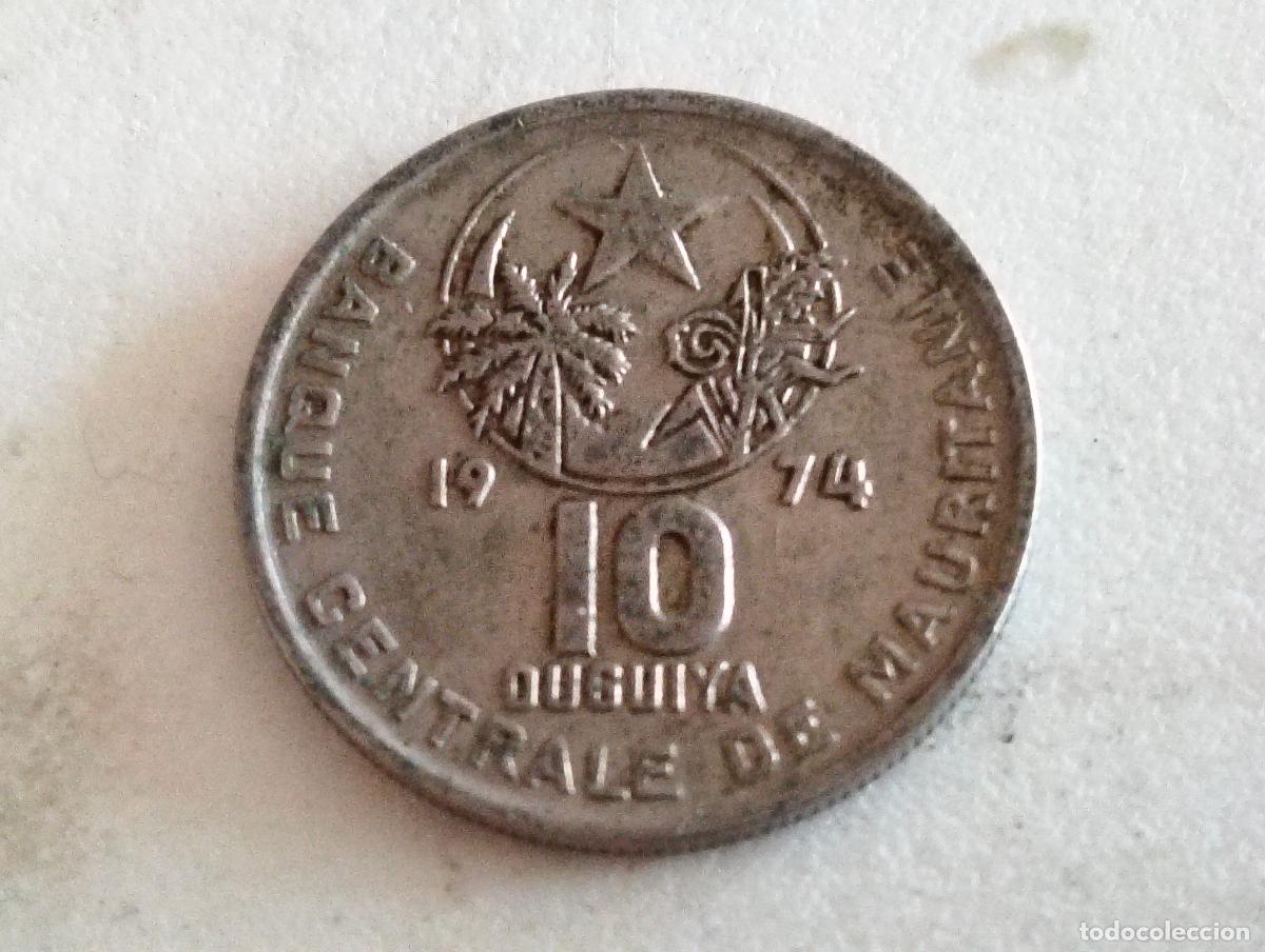 Monedas antiguas de &Aacute;frica: MONEDA 10 OUGUIYA, A&Ntilde;O 1974, MAURITANIA