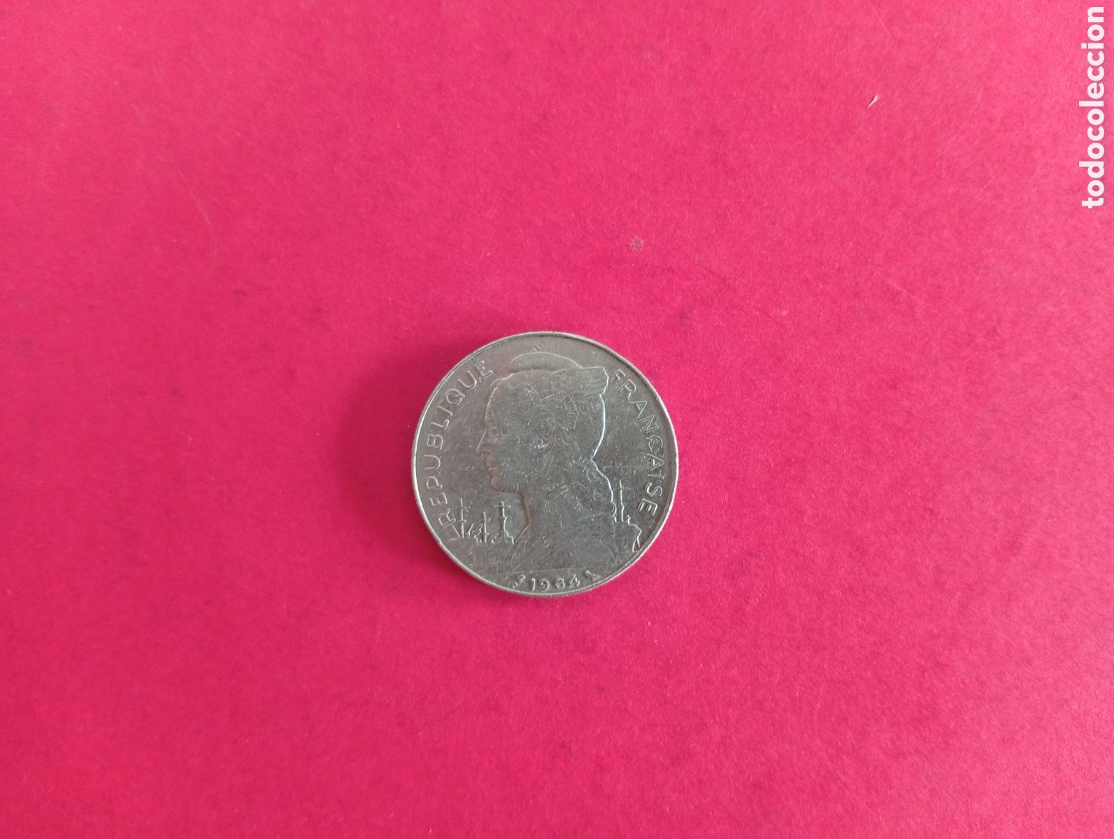 Monedas antiguas de &Aacute;frica: 100 francos de Reuni&oacute;n 1964