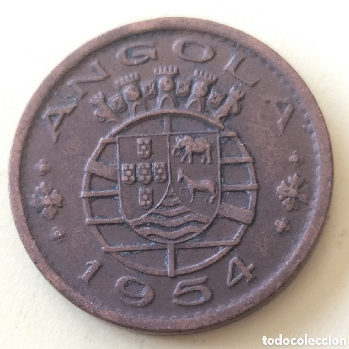 Monedas antiguas de &Aacute;frica: Moneda 50 centavos 1954 Angola. - Foto 1