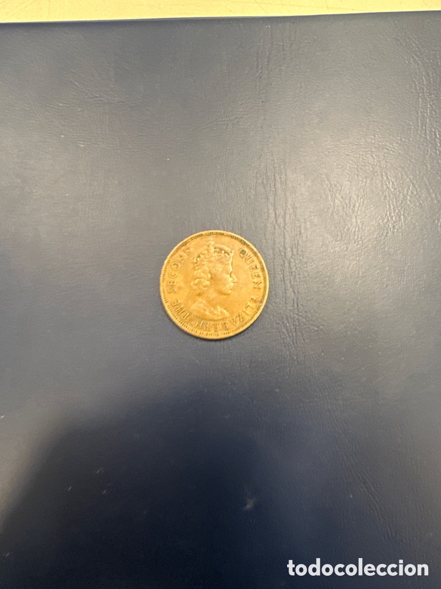Monedas antiguas de &Aacute;frica: Moneda de Islas Mauritius de 5 cent a&ntilde;o 1975 - Foto 1