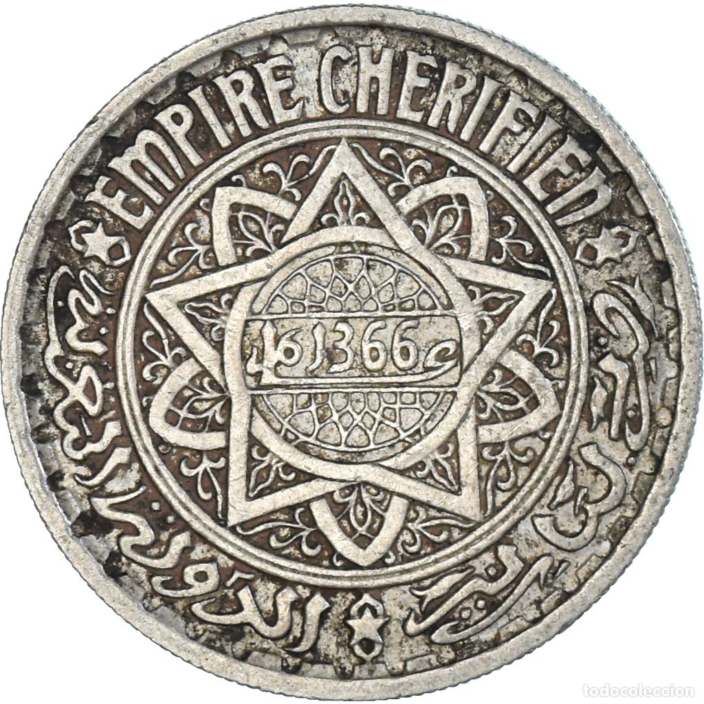 Monedas antiguas de &Aacute;frica: [#1336362] Moneda, Marruecos, 10 Francs, 1366