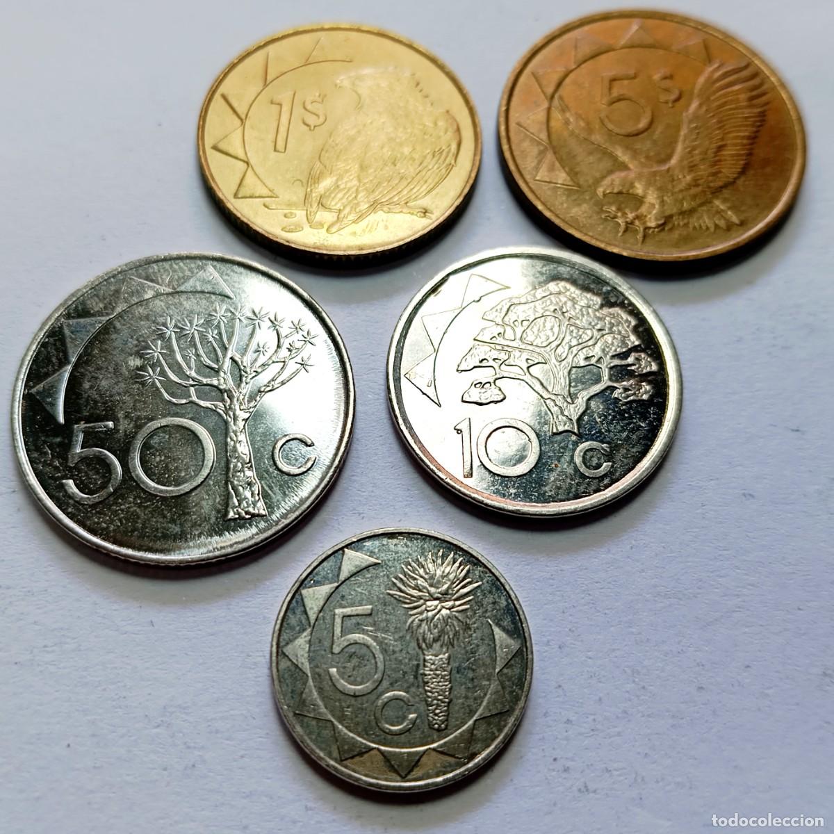 Monedas antiguas de &Aacute;frica: ⚜️ K02 097. Namibia. Lote de 5 monedas diferentes. 21 g