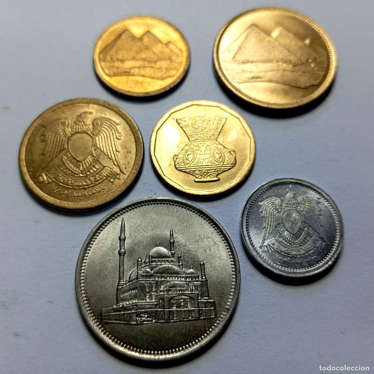 Monedas antiguas de &Aacute;frica: ⚜️ K02 095. Egipto. Lote de 6 monedas diferentes. 17 g