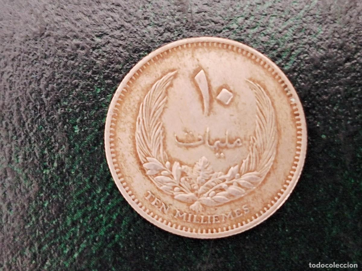 Monedas antiguas de &Aacute;frica: MONEDA LIBIA 10 MILLIEMES 1965 M_3