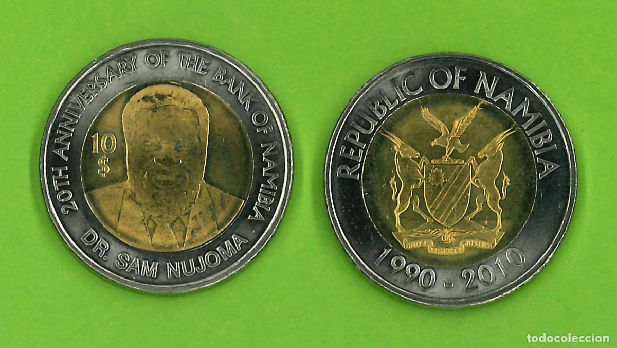 Monedas antiguas de &Aacute;frica: Namibia, moneda de 10 Dollars del 2010 - Foto 1
