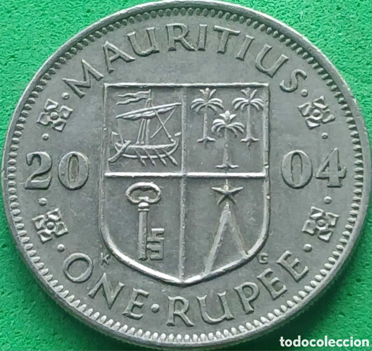 Monedas antiguas de &Aacute;frica: Mauricio one rupee 2004 km#55