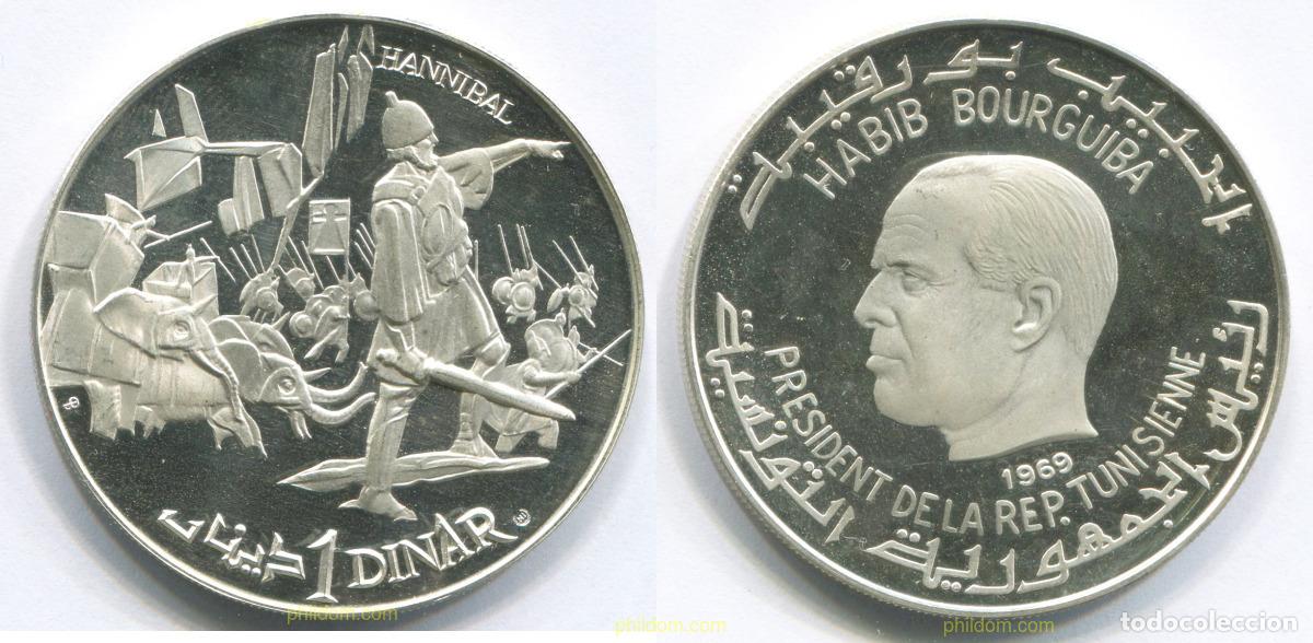 Monedas antiguas de &Aacute;frica: 3199 TUNEZ 1969 1 DINAR 1969 HANNIBAL