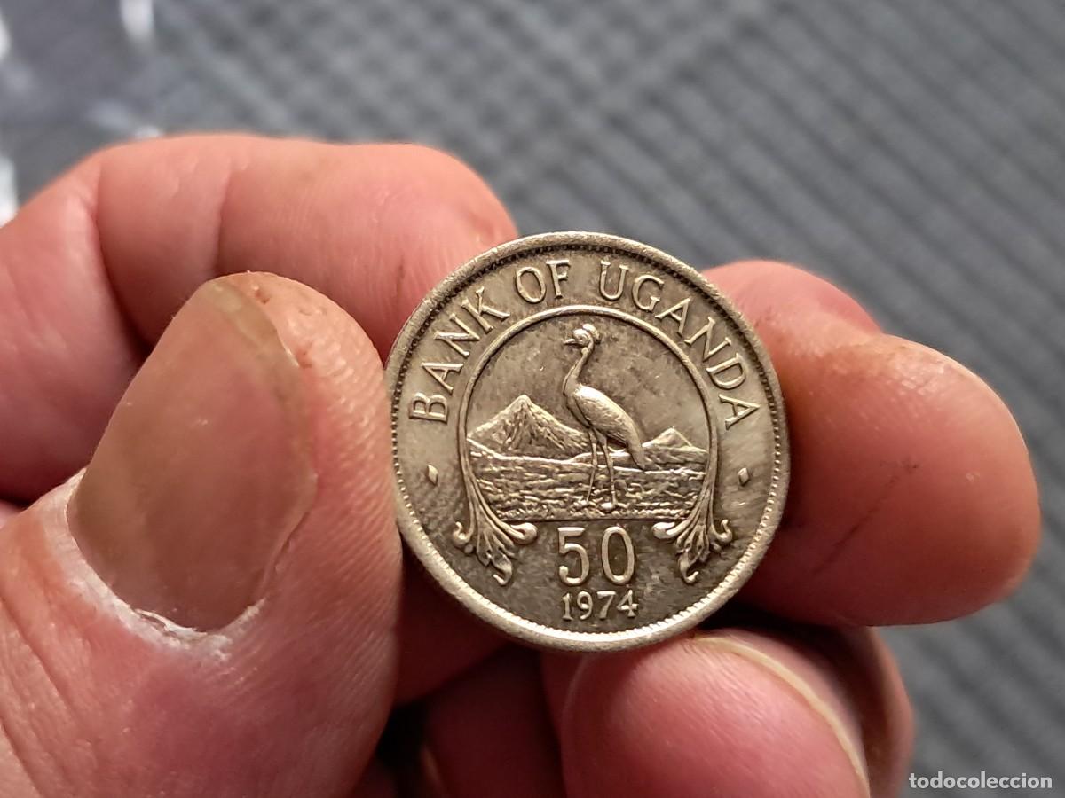 Monedas antiguas de &Aacute;frica: MONEDA DE UGANDA 50 CENTS 1974 sin circular (no magn&eacute;tica) KM# 4, UNC, N# 3780.