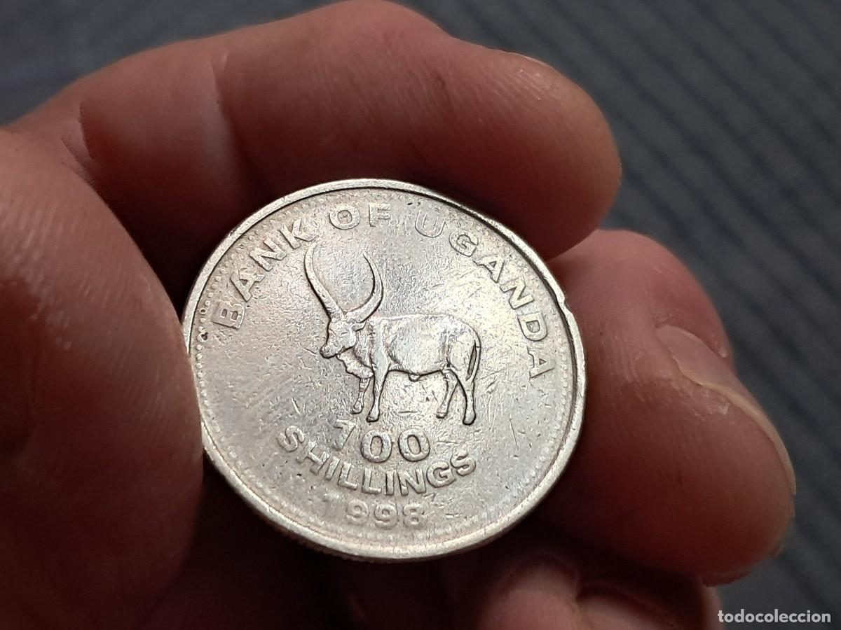 Monedas antiguas de &Aacute;frica: MONEDA DE UGANDA 100 CHELINES / SHILLINGS 1998 (no magn&eacute;tica) KM# 67, F.
