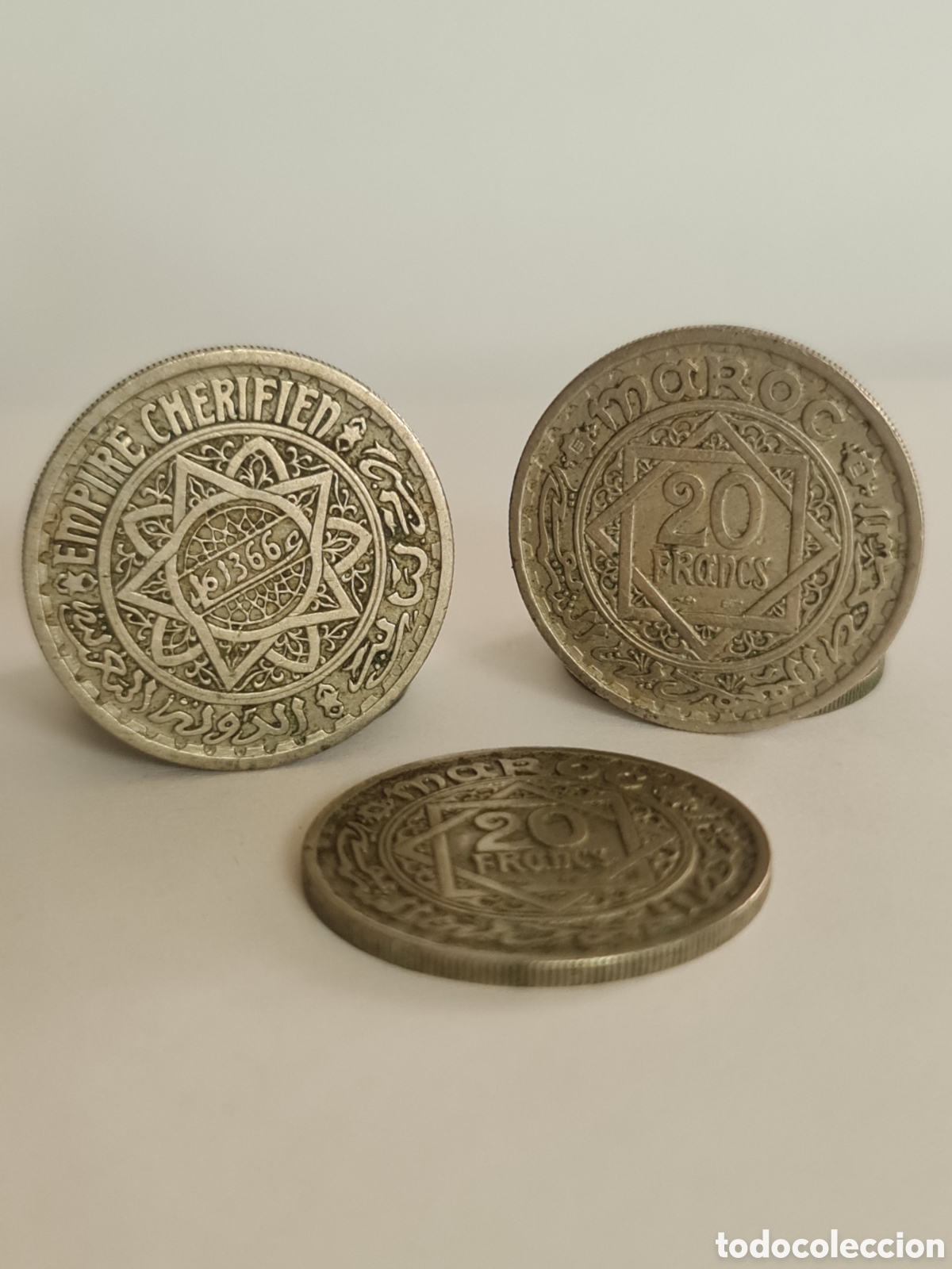 Monedas antiguas de &Aacute;frica: Lote 27 monedas Marruecos 5, 10 y 20 Francos 1946-1947 &ndash; Empire Cherifien.