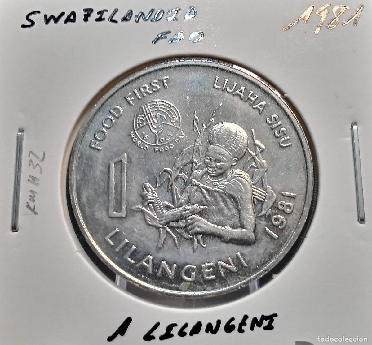 Monedas antiguas de &Aacute;frica: SWAZILANDIA / ESUATINI 1 LILANGENI 1981 KM#32 EBC FAO.