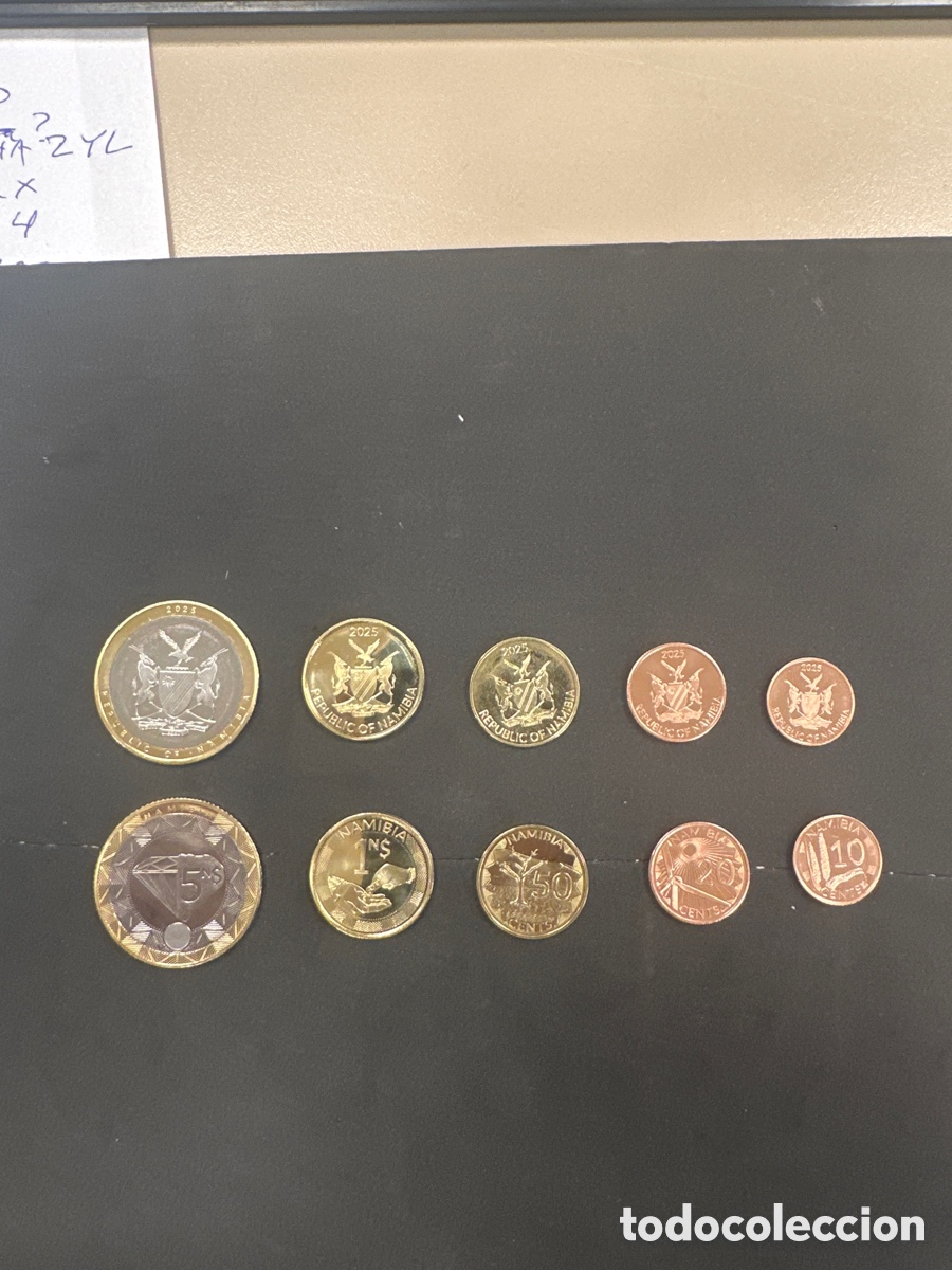 Monedas antiguas de &Aacute;frica: Serie de Namibia 5 valores a&ntilde;o 2025 sin circular