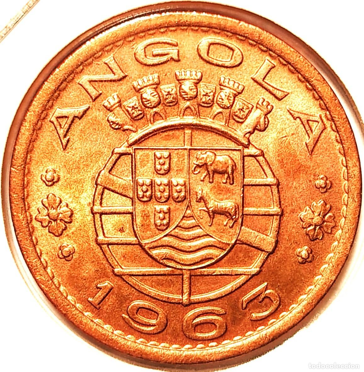 Monedas antiguas de &Aacute;frica: ANGOLA (1921-1974) - 1 ESCUDO 1963 - A - 8 GR. BRONCE - DIAMETRO 26 mm - KM#76 - MB
