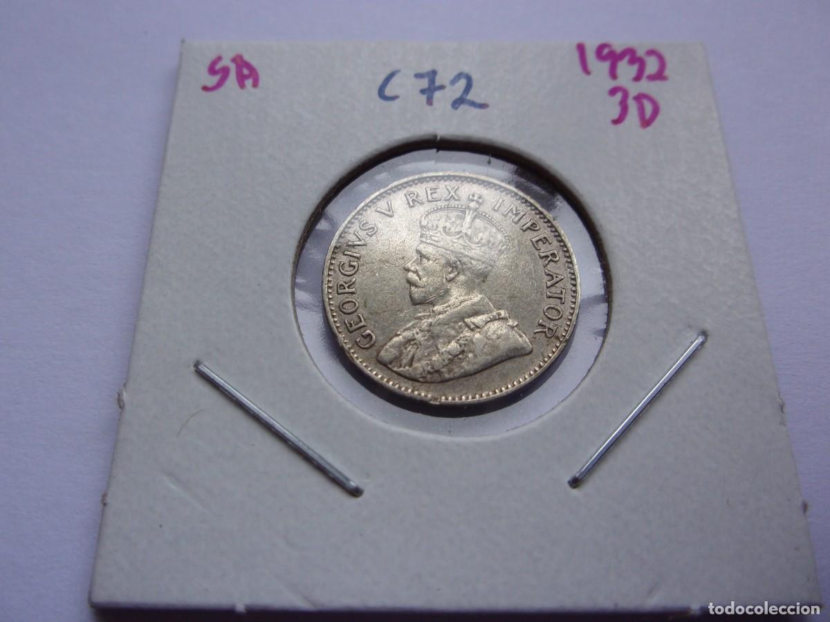 Monedas antiguas de &Aacute;frica: 38SCG16 Sud&aacute;frica 1932 3 pence de plata