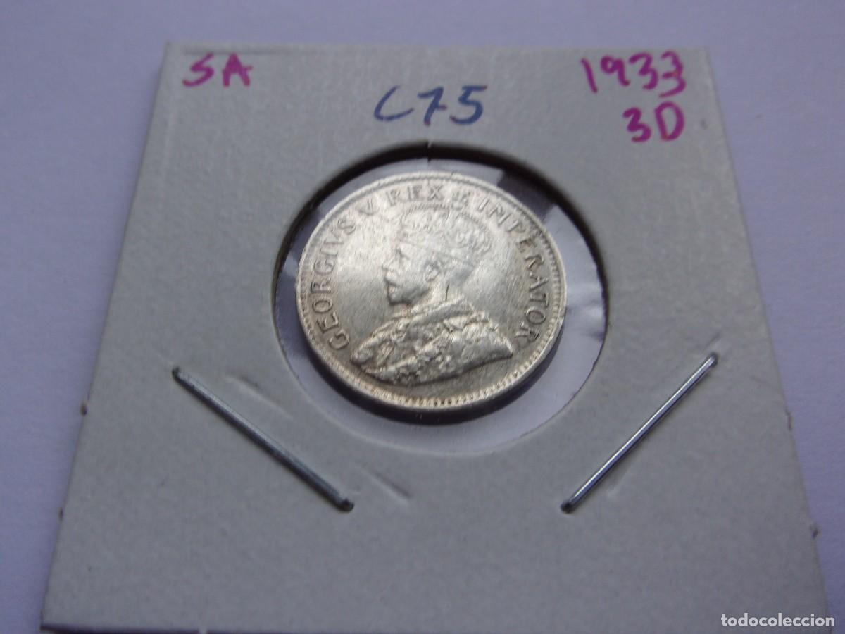 Monedas antiguas de &Aacute;frica: 39SCG16 Sud&aacute;frica 1933 3 pence de plata