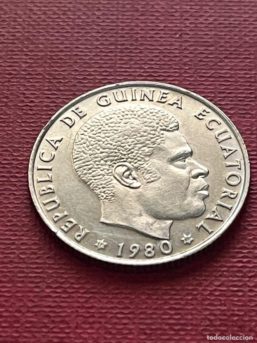 Monedas antiguas de &Aacute;frica: Antigua moneda de Guinea Ecuatorial, 25 Bipkwele de 1980
