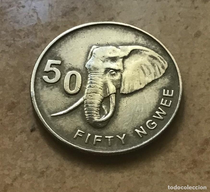 Monedas antiguas de &Aacute;frica: 50 ngwee de Zambia. A&ntilde;o 2014
