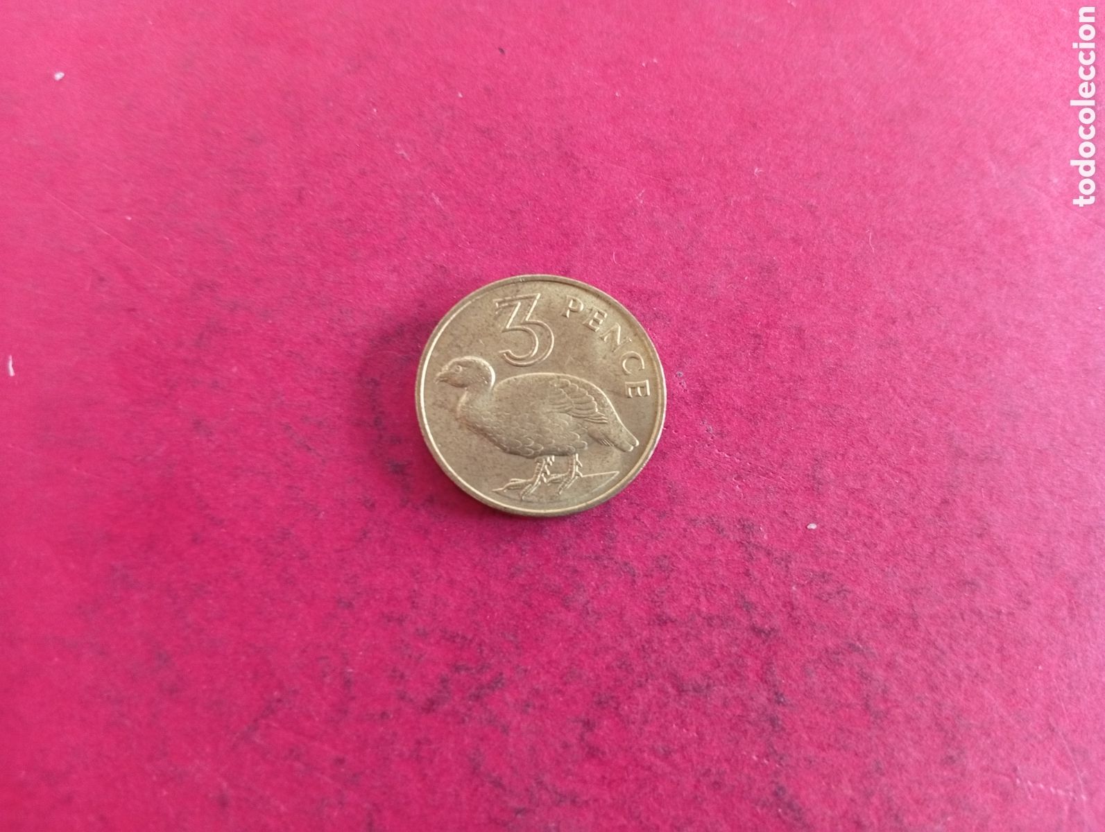 Monedas antiguas de &Aacute;frica: 3 peniques de Gambia 1966