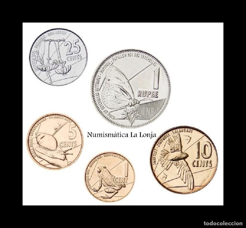 Monedas antiguas de &Aacute;frica: Seychelles Set 5 monedas 1 5 10 25 Cents 1 Rupee 2021-2022 Km 176-180 Sc Unc