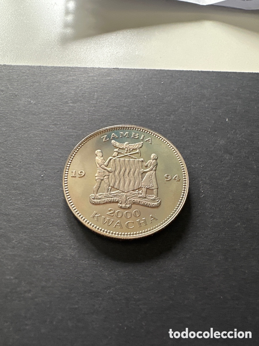 Monedas antiguas de &Aacute;frica: Moneda con error de Zambia a&ntilde;o 1994 2000 Kwacha