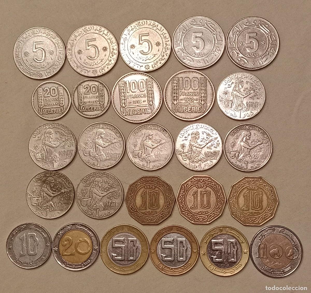Monedas antiguas de &Aacute;frica: ARGELIA y T&Uacute;NEZ lote 27 monedas
