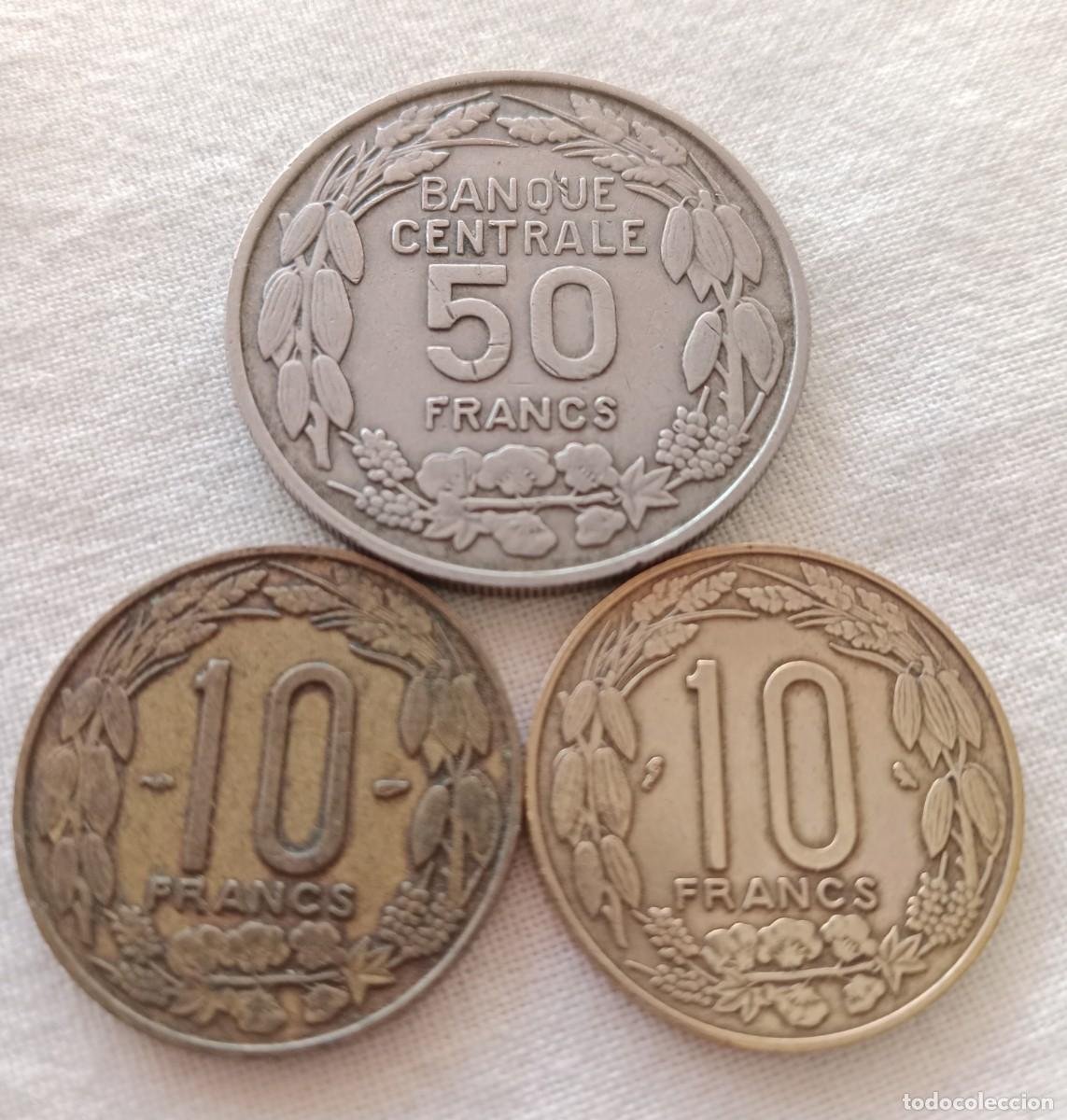 Monedas antiguas de &Aacute;frica: CAMER&Uacute;N lote 3 monedas.