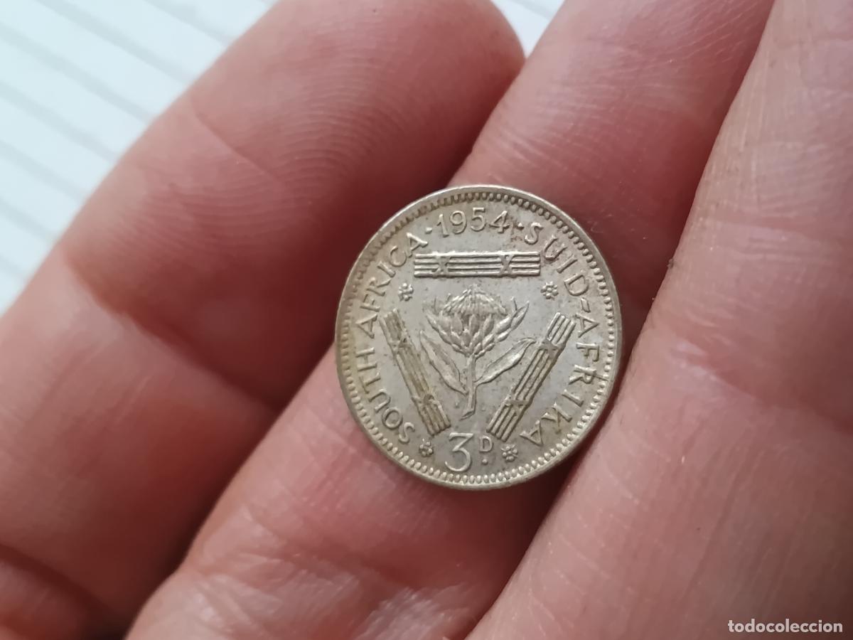 Monedas antiguas de &Aacute;frica: SUDAFRICA 3 PENCE. 1954 PLATA