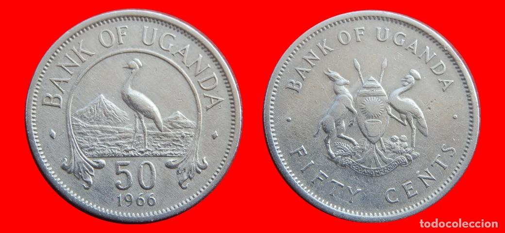 Monedas antiguas de &Aacute;frica: 50 CENTIMOS 1966 UGANDA-143841