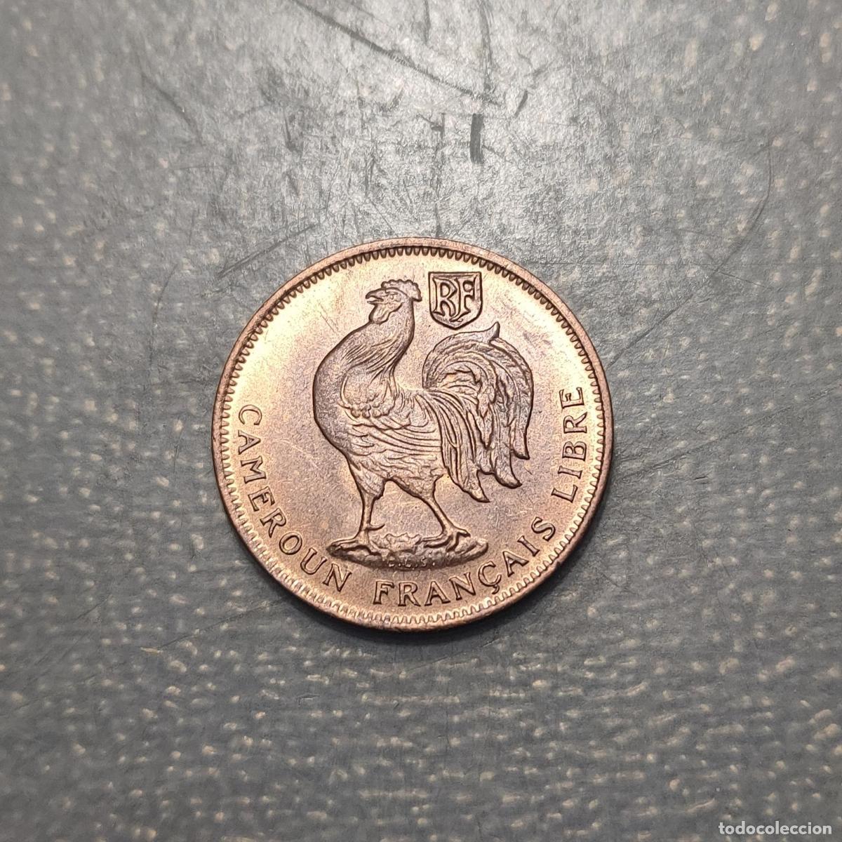 Monedas antiguas de &Aacute;frica: CAMERUN CAMEROON 50 CENTIMES 1943 SC UNC BRILLO ORIGINAL