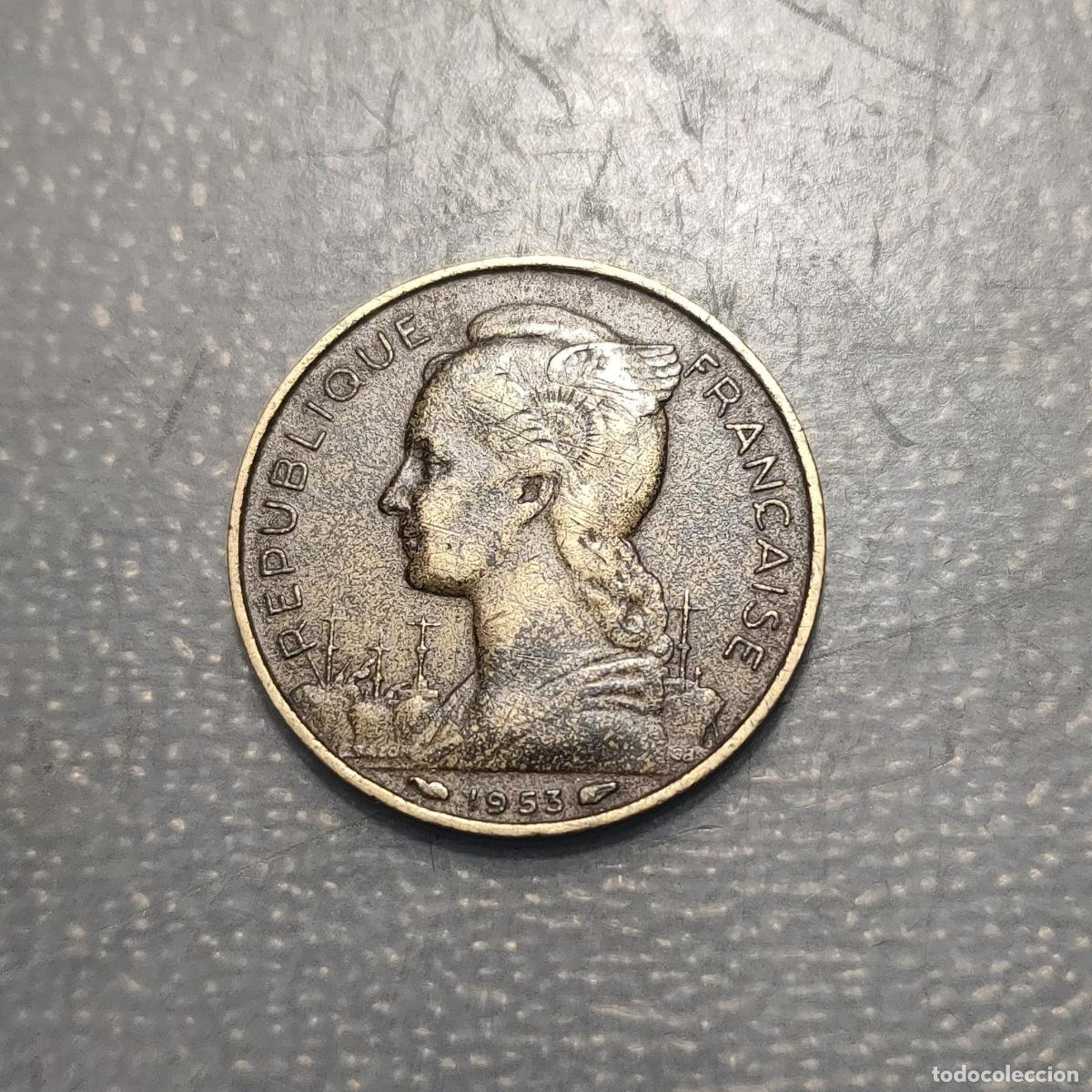 Monedas antiguas de &Aacute;frica: MADAGASCAR COLONIA FRANCESA 20 FRANCS 1953