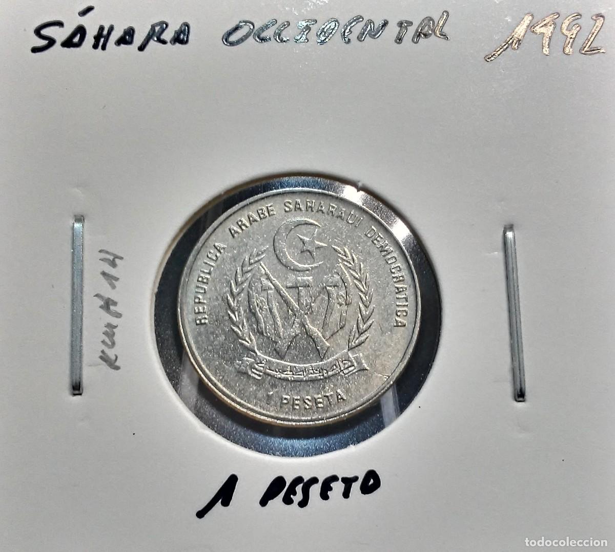 Monedas antiguas de &Aacute;frica: S&Aacute;HARA OCCIDENTAL / REP&Uacute;BLICA ARABE SAHARAUI 1 PESETA 1992 KM#14 SC UNC.